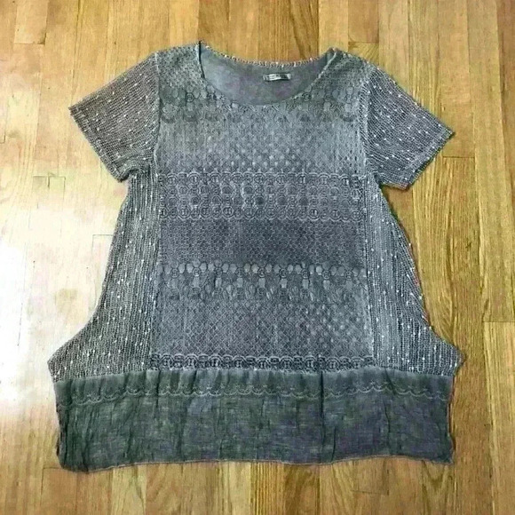 Shiva Tunic Top BOHEMIAN Lagenlook Cottagecore ITALY Brown - Picture 3 of 11